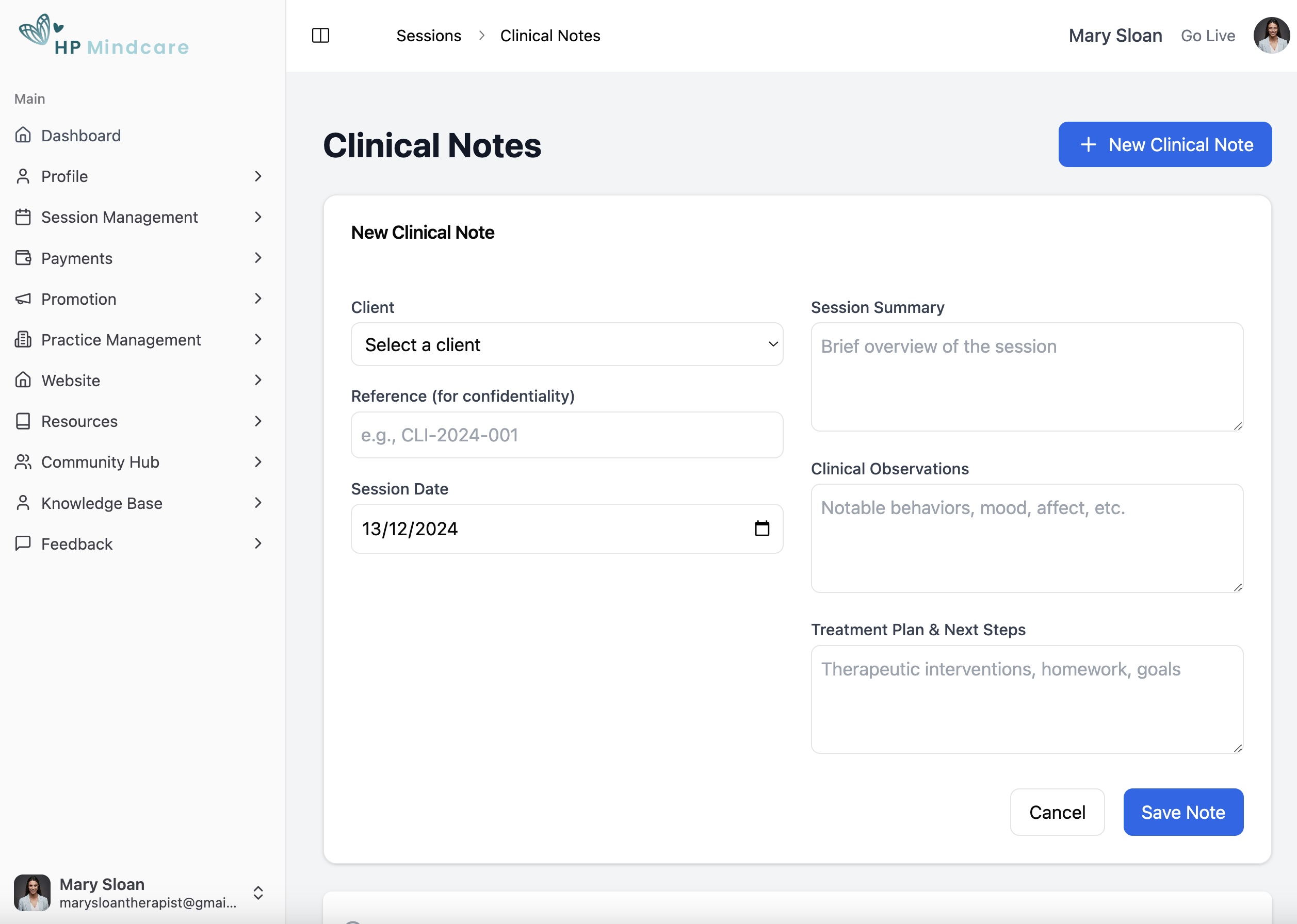 Professional Clinical Notes